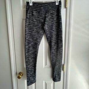 Black with white streaks workout leggings